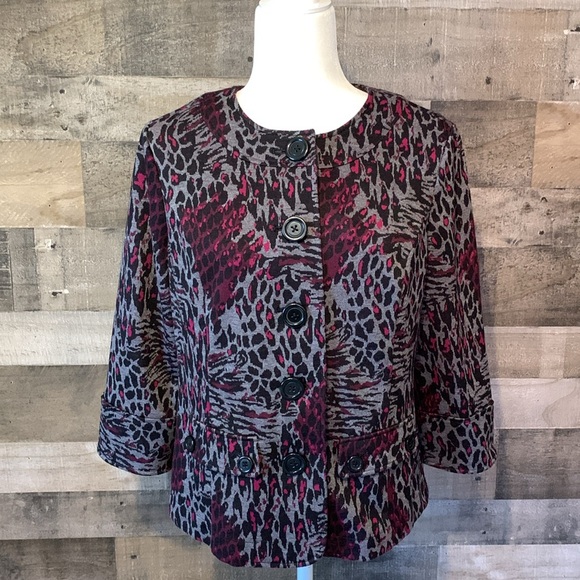 Studio Works Button Front Leopard Print Jacket - Picture 16 of 16